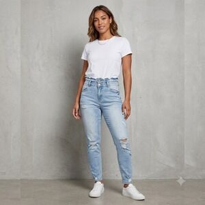 KanCan Womens Size 15/31 Simone High Rise Curvy Ankle Skinny Jeans Distressed